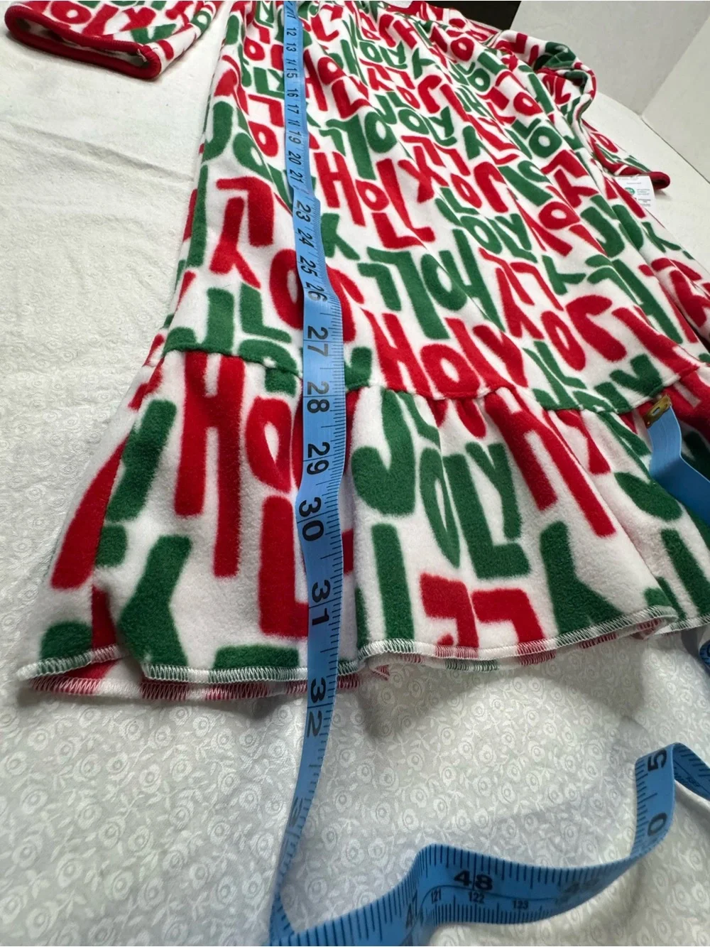 Carter’s Fleece Nightgown Holly Jolly red green lettering size 6-7 NEW With Tag